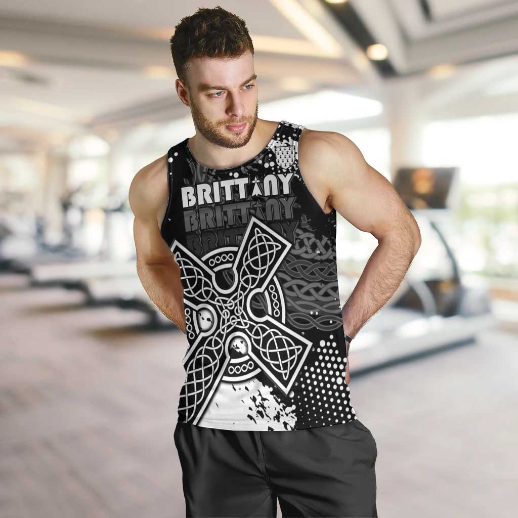 Personalized Brittany Celtic Cross Men Tank Top With Celtic Knotwork - Wonder Print Shop