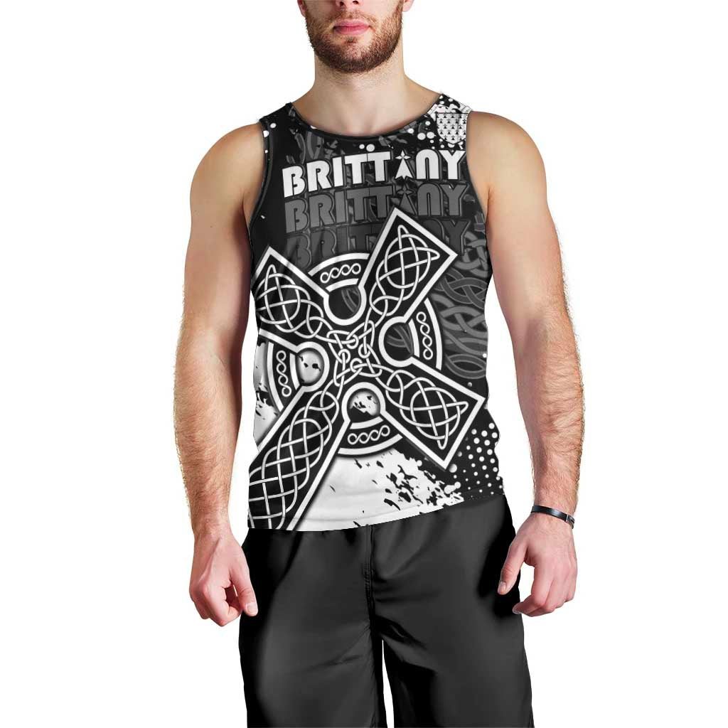 Personalized Brittany Celtic Cross Men Tank Top With Celtic Knotwork - Wonder Print Shop