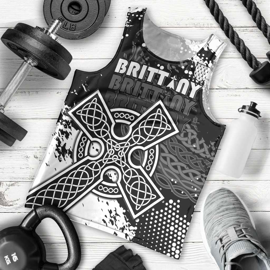 Personalized Brittany Celtic Cross Men Tank Top With Celtic Knotwork - Wonder Print Shop
