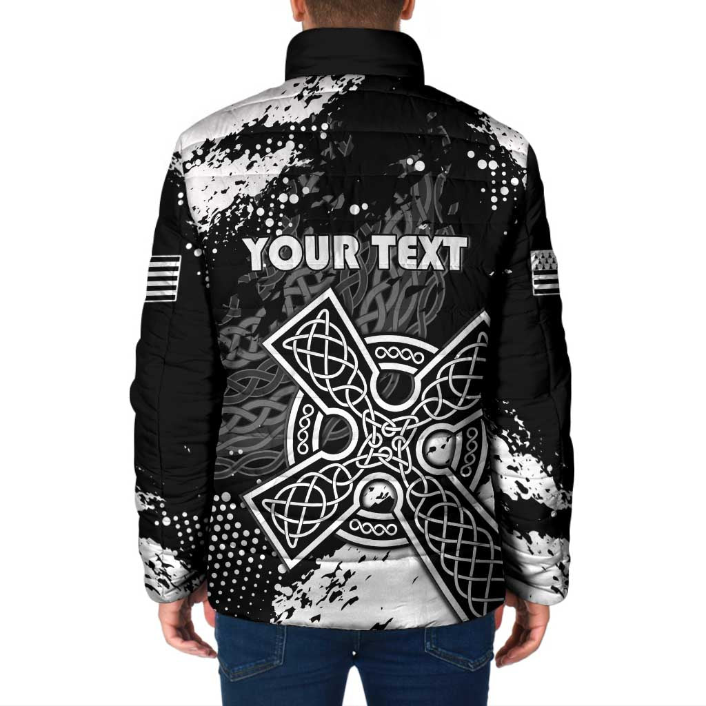 Personalized Brittany Celtic Cross Padded Jacket With Celtic Knotwork - Wonder Print Shop