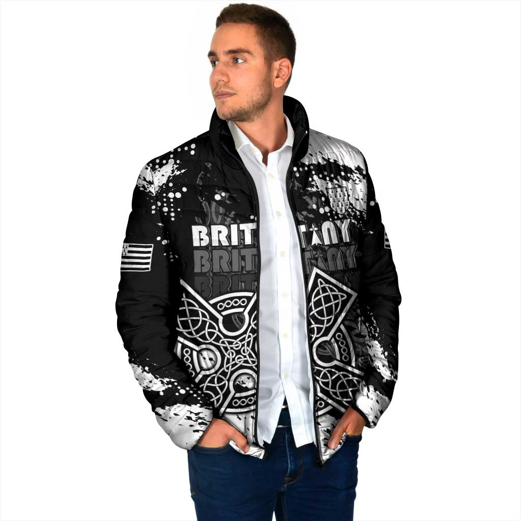 Personalized Brittany Celtic Cross Padded Jacket With Celtic Knotwork - Wonder Print Shop