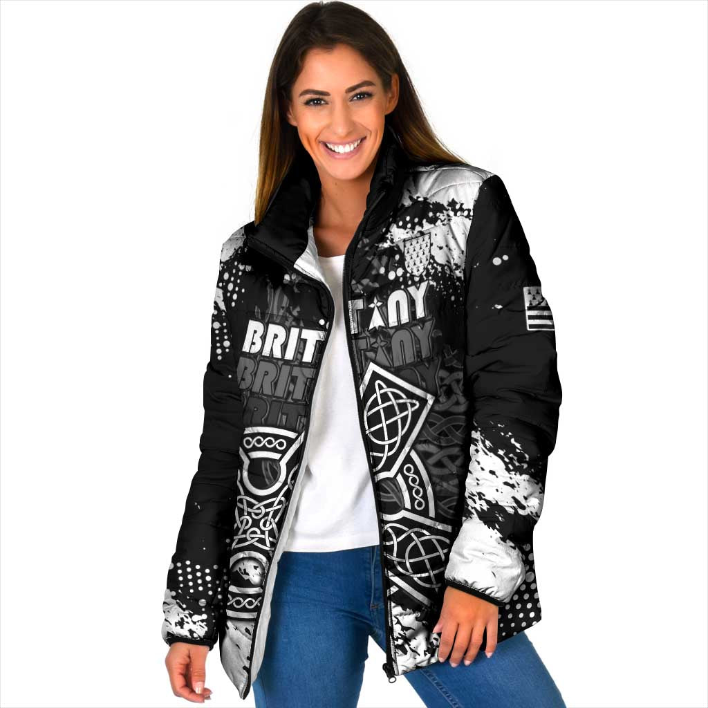 Personalized Brittany Celtic Cross Padded Jacket With Celtic Knotwork - Wonder Print Shop