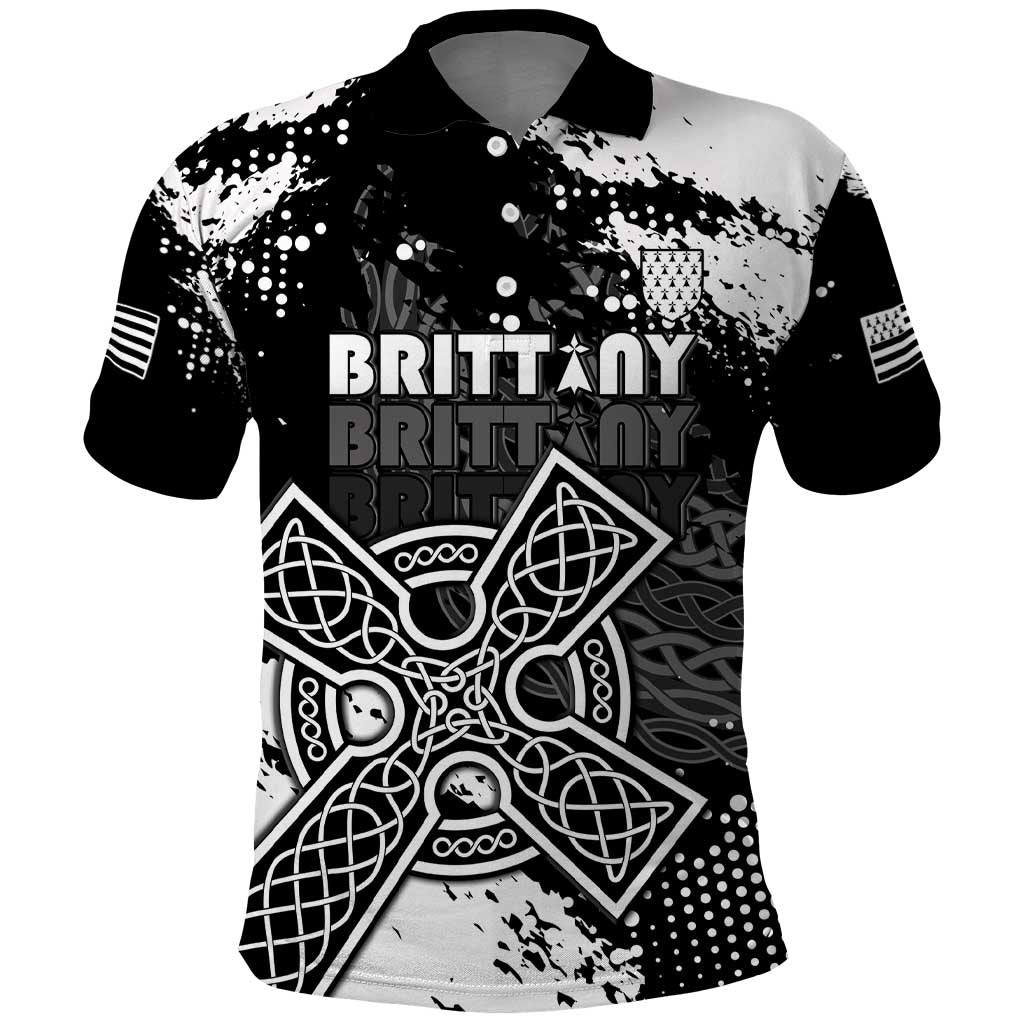 Personalized Brittany Celtic Cross Polo Shirt With Celtic Knotwork - Wonder Print Shop