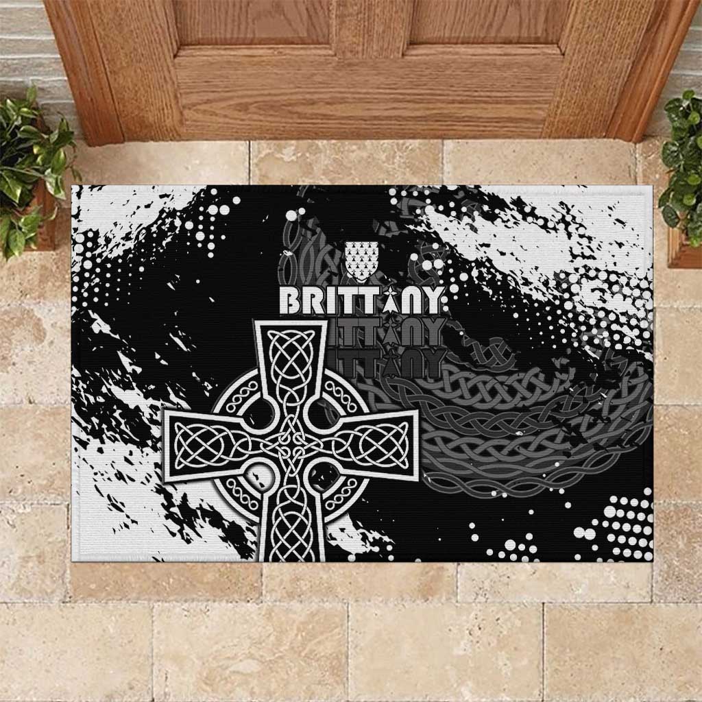 Brittany Celtic Cross Rubber Doormat With Celtic Knotwork - Wonder Print Shop