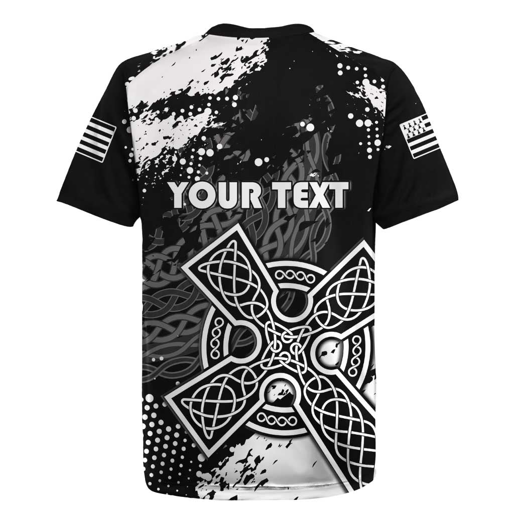 Personalized Brittany Celtic Cross Rugby Jersey With Celtic Knotwork - Wonder Print Shop