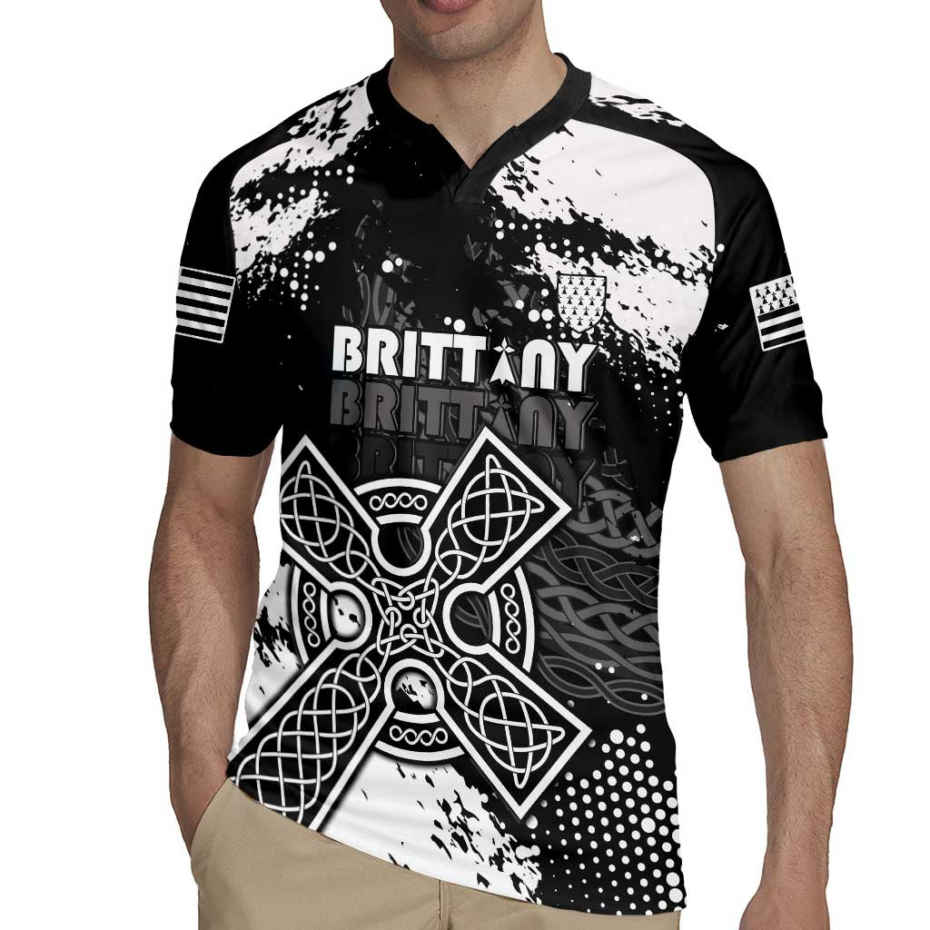 Personalized Brittany Celtic Cross Rugby Jersey With Celtic Knotwork - Wonder Print Shop