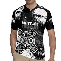 Personalized Brittany Celtic Cross Rugby Jersey With Celtic Knotwork - Wonder Print Shop