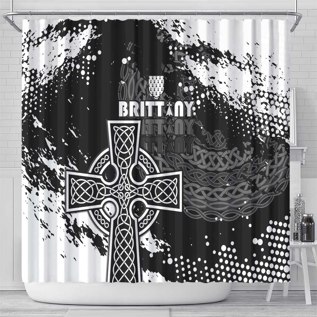 Brittany Celtic Cross Shower Curtain With Celtic Knotwork - Wonder Print Shop