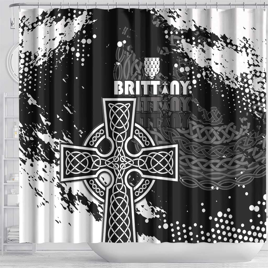 Brittany Celtic Cross Shower Curtain With Celtic Knotwork - Wonder Print Shop