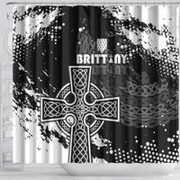 Brittany Celtic Cross Shower Curtain With Celtic Knotwork - Wonder Print Shop