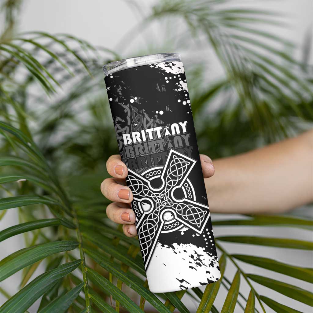 Personalized Brittany Celtic Cross Skinny Tumbler With Celtic Knotwork - Wonder Print Shop