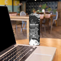 Personalized Brittany Celtic Cross Skinny Tumbler With Celtic Knotwork - Wonder Print Shop