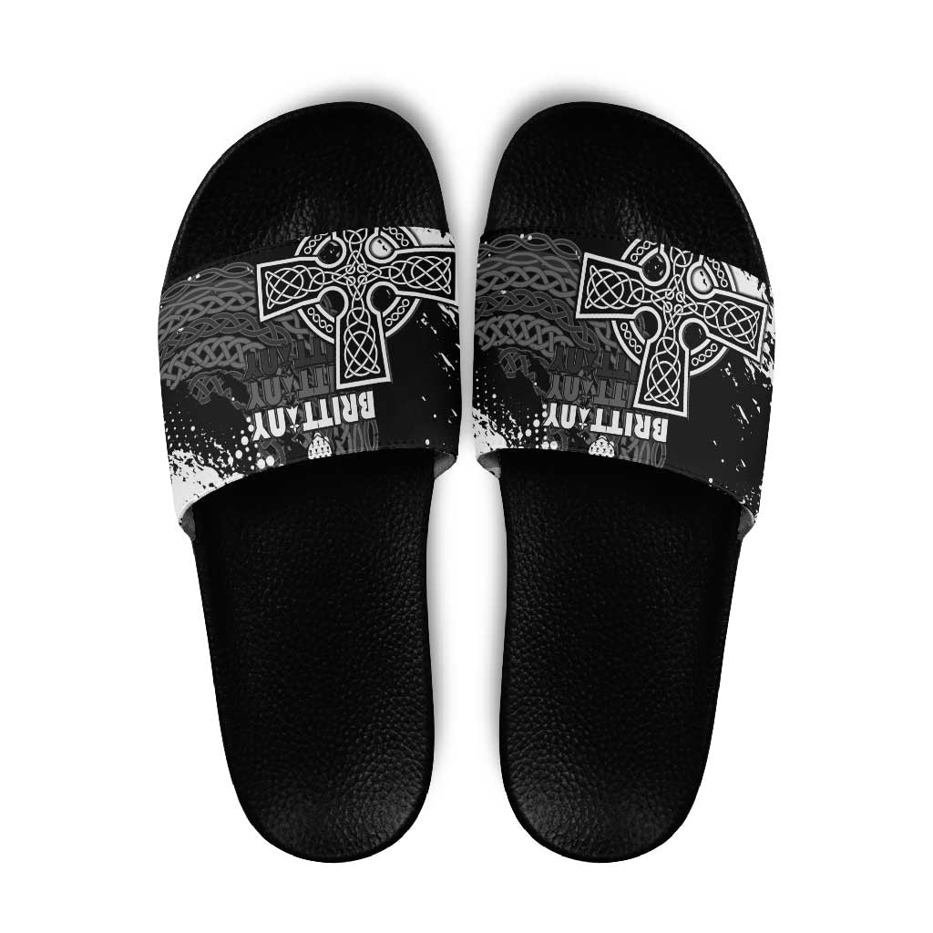 Brittany Celtic Cross Slide Sandals With Celtic Knotwork - Wonder Print Shop