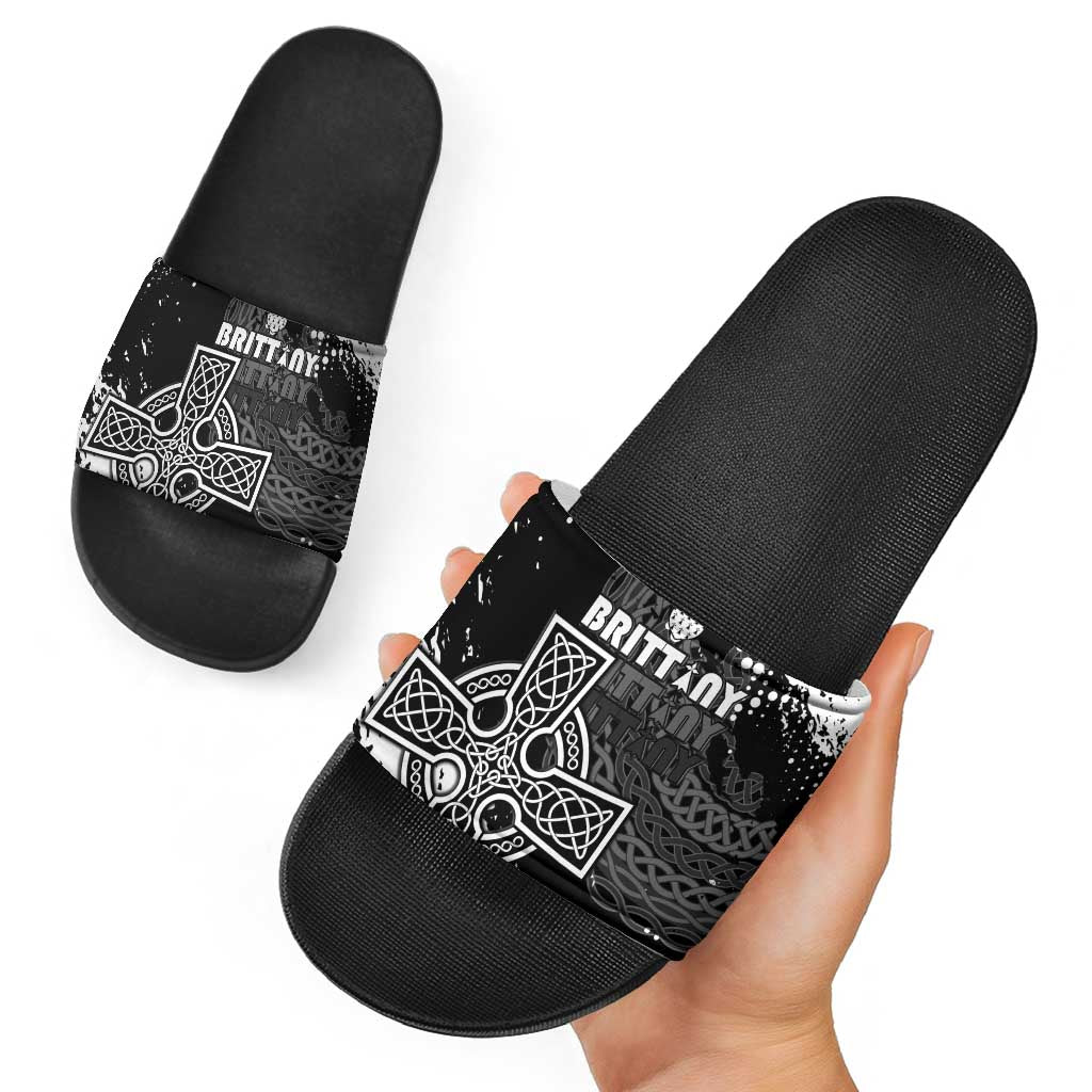 Brittany Celtic Cross Slide Sandals With Celtic Knotwork - Wonder Print Shop