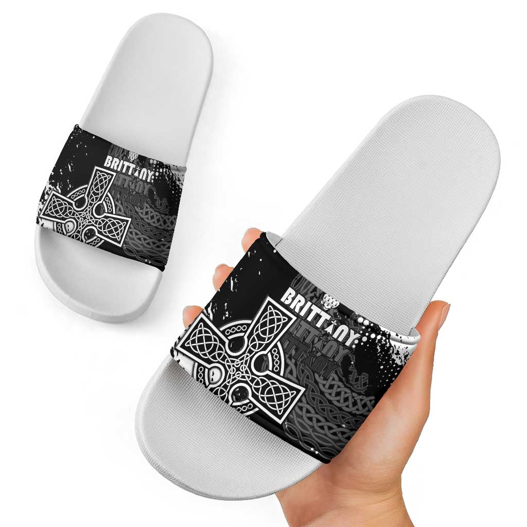 Brittany Celtic Cross Slide Sandals With Celtic Knotwork - Wonder Print Shop