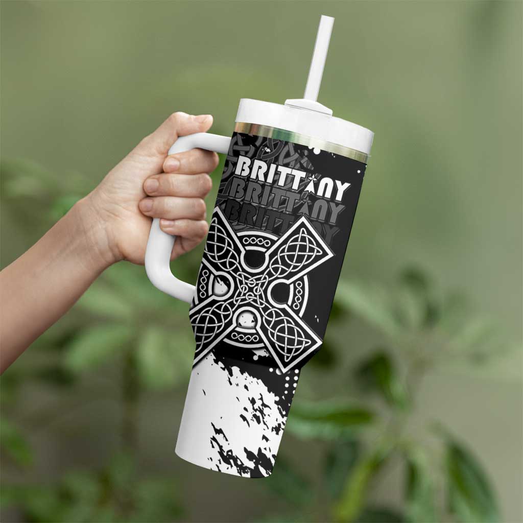 Personalized Brittany Celtic Cross Tumbler With Handle With Celtic Knotwork - Wonder Print Shop