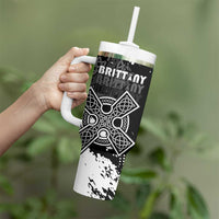 Personalized Brittany Celtic Cross Tumbler With Handle With Celtic Knotwork - Wonder Print Shop