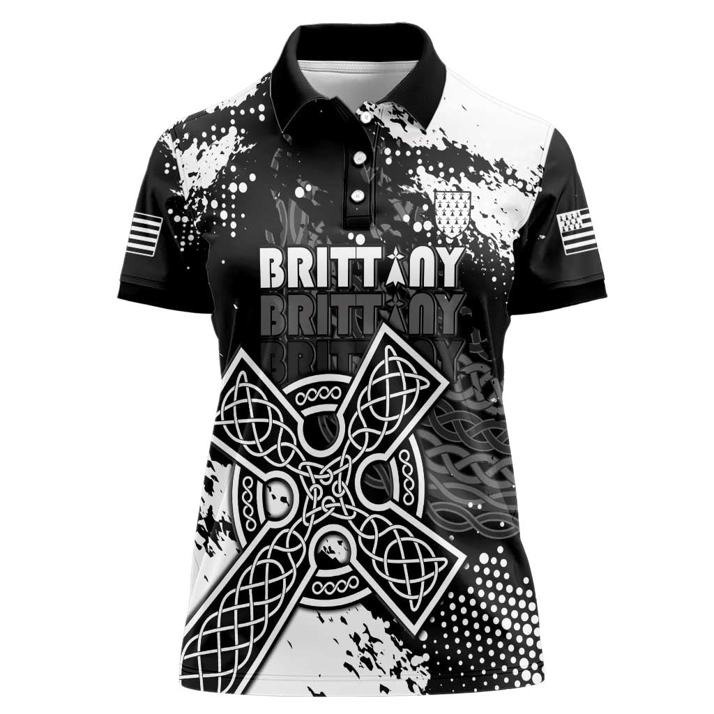 Personalized Brittany Celtic Cross Women Polo Shirt With Celtic Knotwork - Wonder Print Shop