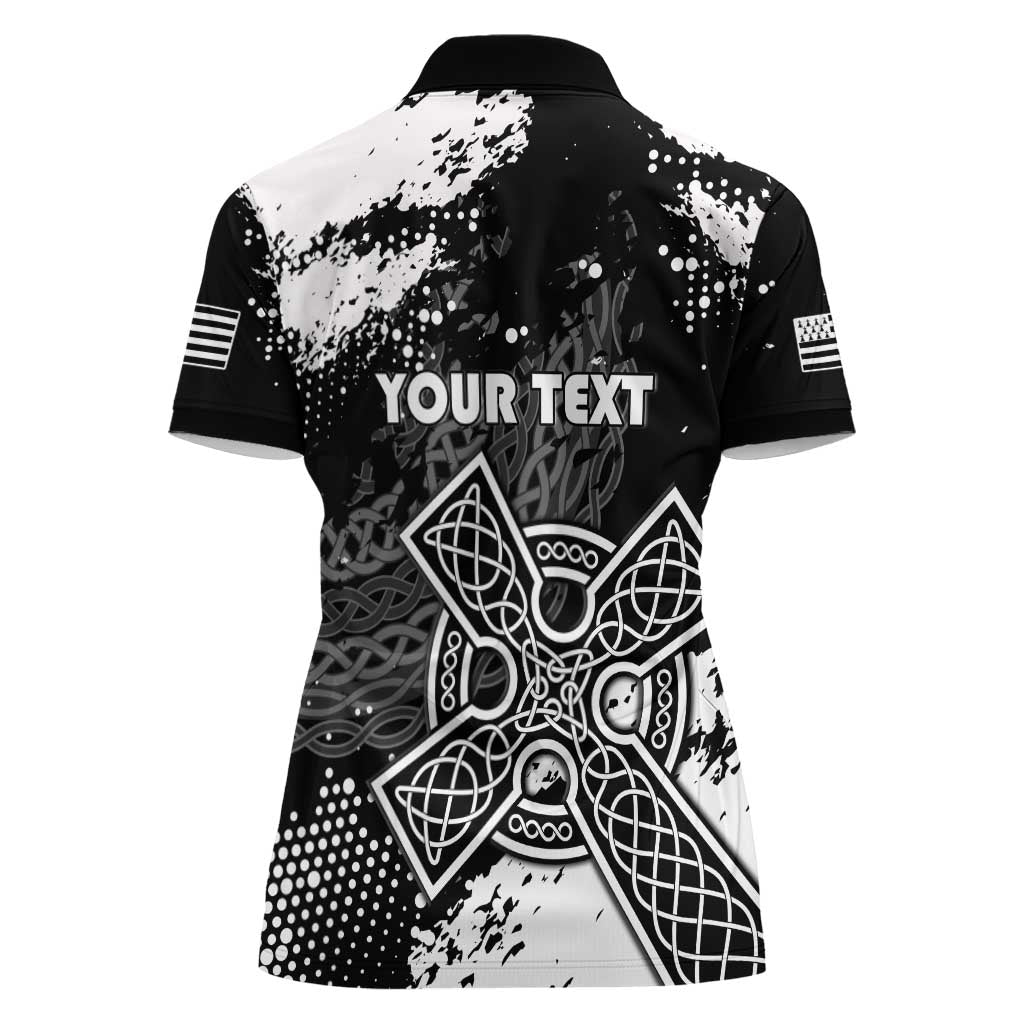 Personalized Brittany Celtic Cross Women Polo Shirt With Celtic Knotwork - Wonder Print Shop