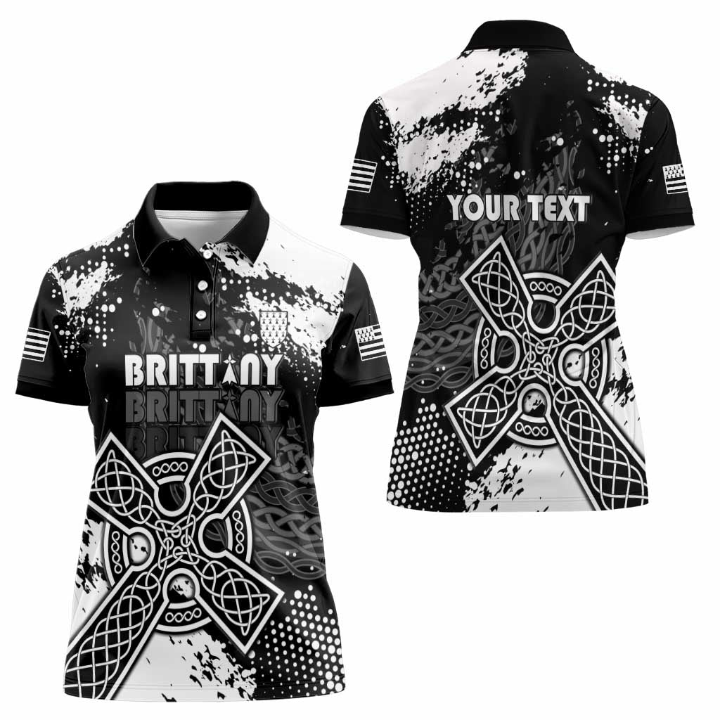 Personalized Brittany Celtic Cross Women Polo Shirt With Celtic Knotwork - Wonder Print Shop