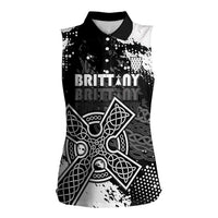 Personalized Brittany Celtic Cross Women Sleeveless Polo Shirt With Celtic Knotwork - Wonder Print Shop