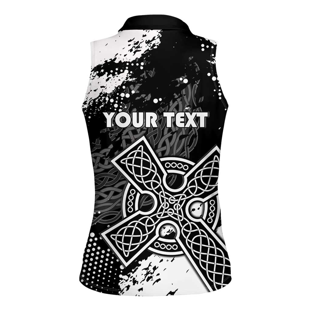 Personalized Brittany Celtic Cross Women Sleeveless Polo Shirt With Celtic Knotwork - Wonder Print Shop
