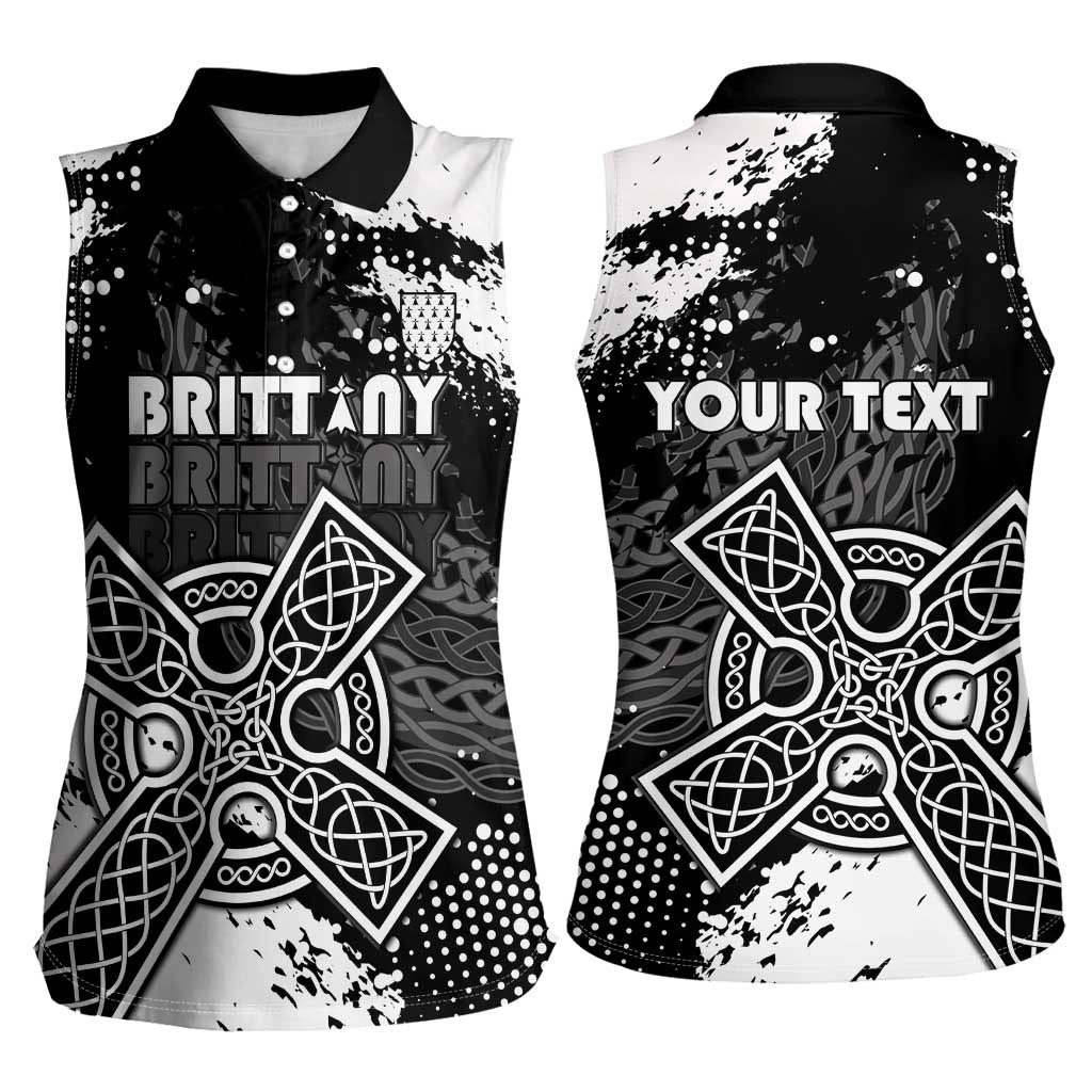 Personalized Brittany Celtic Cross Women Sleeveless Polo Shirt With Celtic Knotwork - Wonder Print Shop