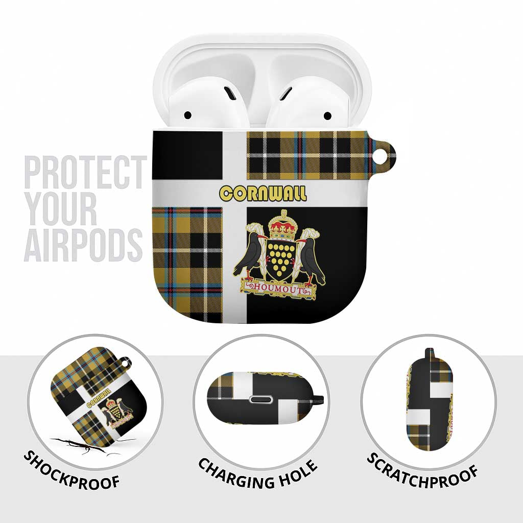 Cornwall AirPods Case Coat Of Arms - Cornish Tartan - Wonder Print Shop