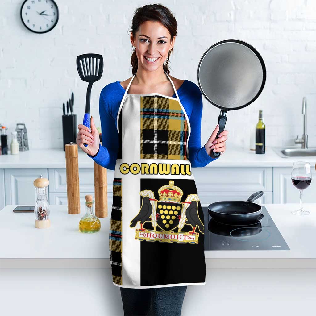 Cornwall Apron Coat Of Arms - Cornish Tartan - Wonder Print Shop