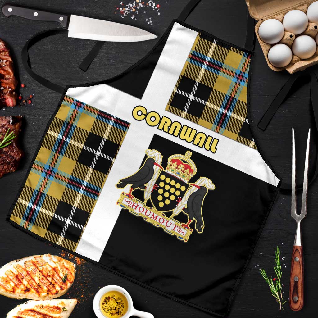 Cornwall Apron Coat Of Arms - Cornish Tartan - Wonder Print Shop