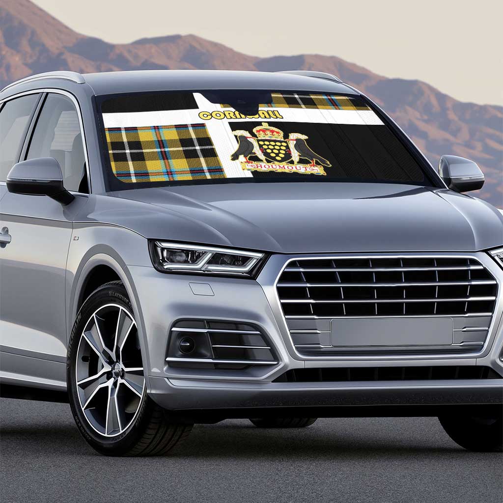 Cornwall Auto Sun Shade Coat Of Arms - Cornish Tartan - Wonder Print Shop