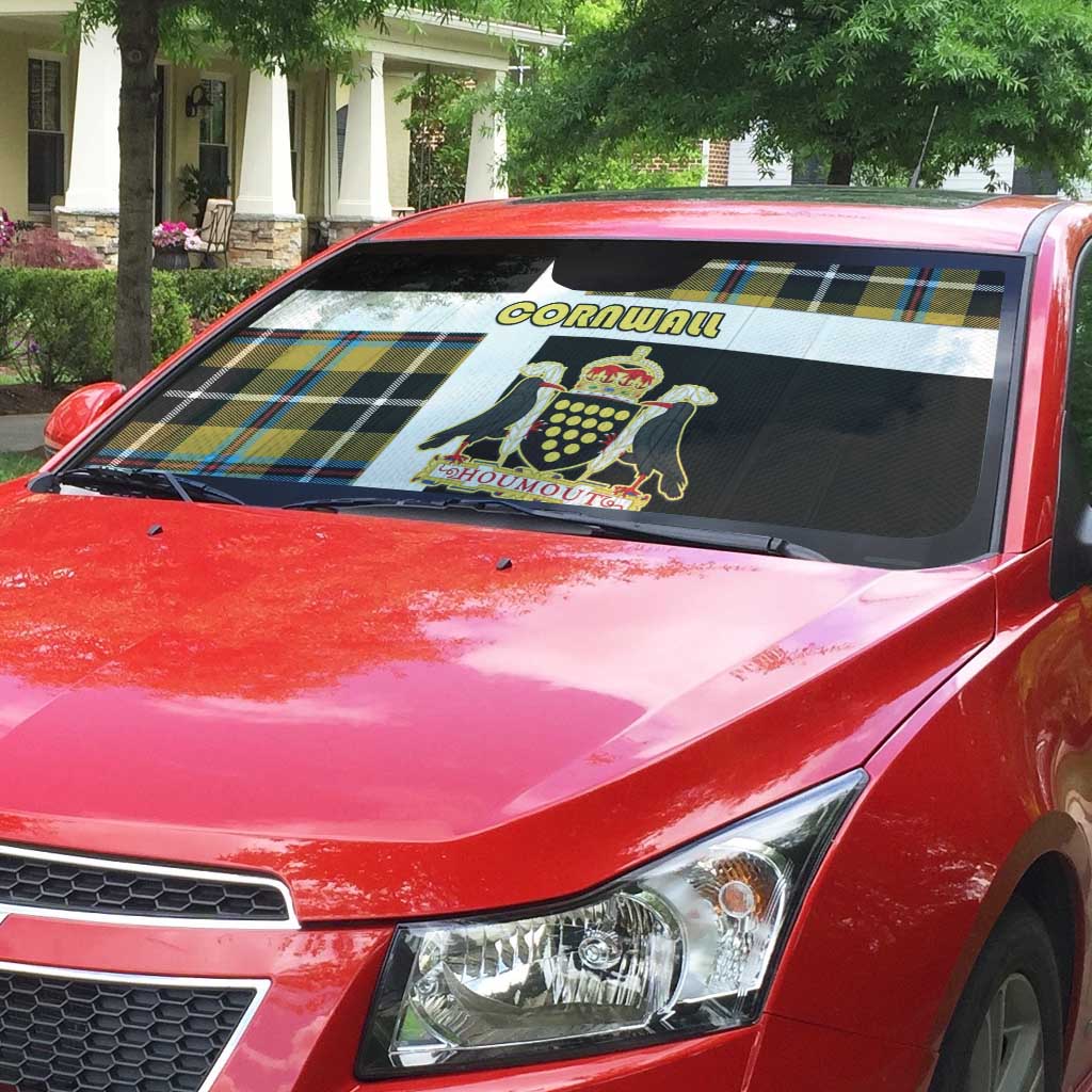 Cornwall Auto Sun Shade Coat Of Arms - Cornish Tartan - Wonder Print Shop