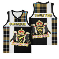 Personalized Cornwall Basketball Jersey Coat Of Arms - Cornish Tartan - Wonder Print Shop