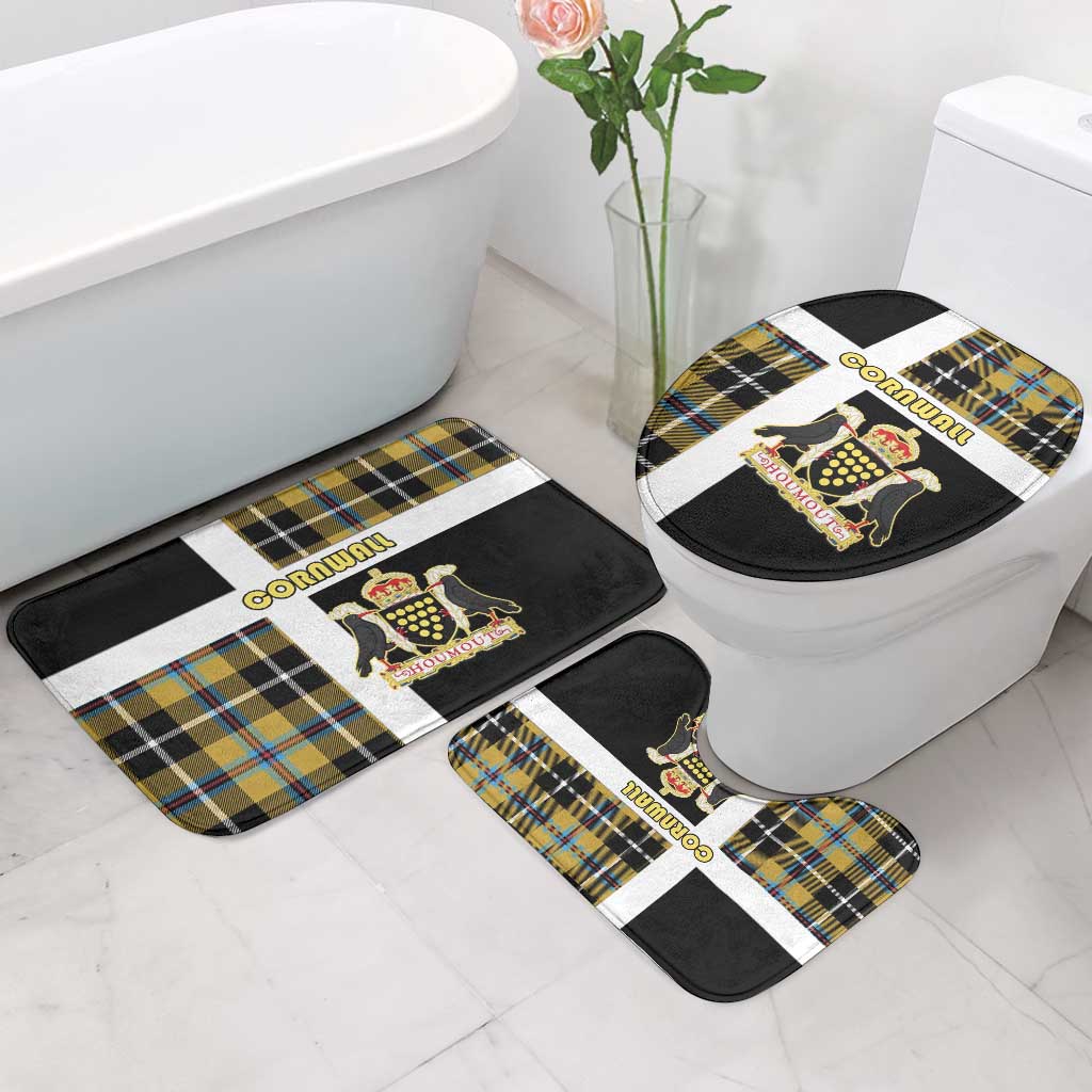 Cornwall Bathroom Set Coat Of Arms - Cornish Tartan - Wonder Print Shop