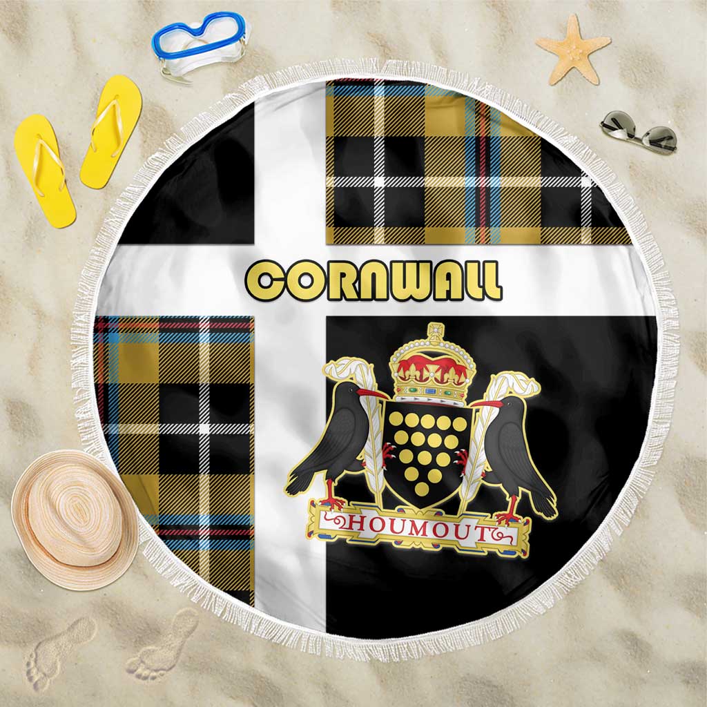 Cornwall Beach Blanket Coat Of Arms - Cornish Tartan - Wonder Print Shop