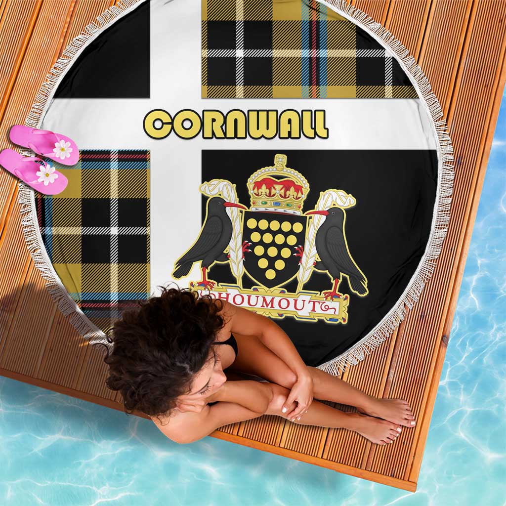 Cornwall Beach Blanket Coat Of Arms - Cornish Tartan - Wonder Print Shop