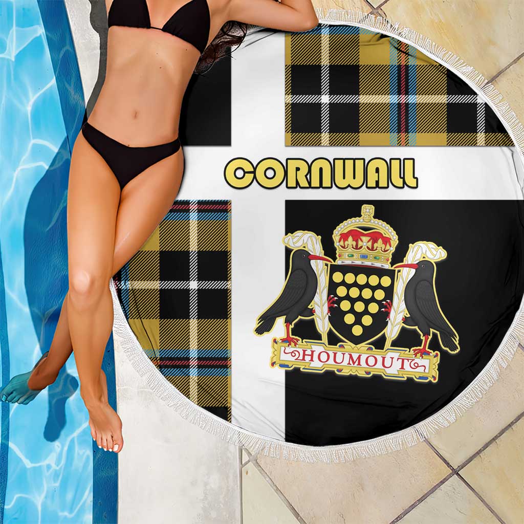 Cornwall Beach Blanket Coat Of Arms - Cornish Tartan - Wonder Print Shop