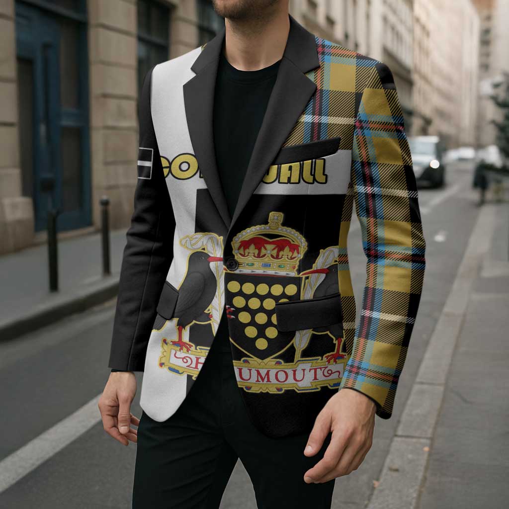 Personalized Cornwall Blazer Coat Of Arms - Cornish Tartan - Wonder Print Shop