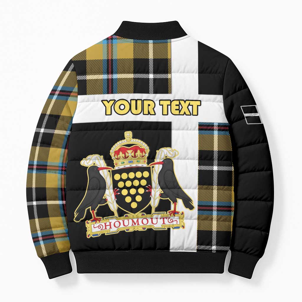 Personalized Cornwall Bomber Puffer Jacket Coat Of Arms - Cornish Tartan - Wonder Print Shop