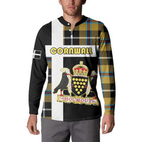 Personalized Cornwall Button Sweatshirt Coat Of Arms - Cornish Tartan - Wonder Print Shop
