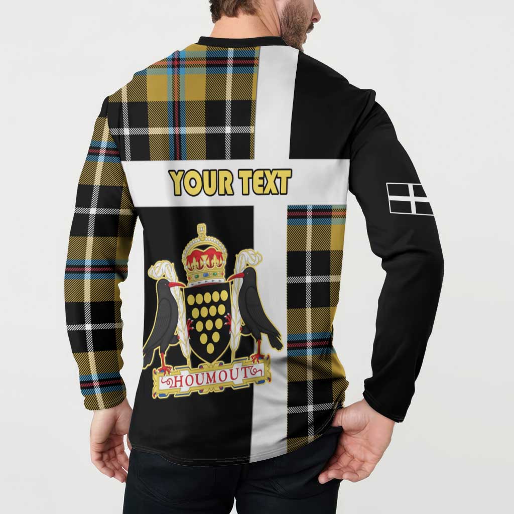 Personalized Cornwall Button Sweatshirt Coat Of Arms - Cornish Tartan - Wonder Print Shop