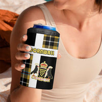 Personalized Cornwall 4 in 1 Can Cooler Tumbler Coat Of Arms - Cornish Tartan - Wonder Print Shop