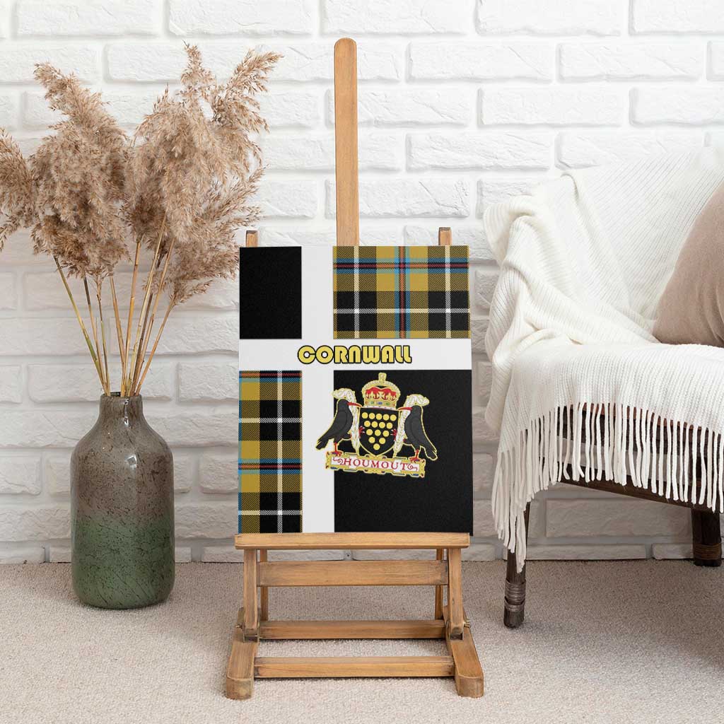 Cornwall Canvas Wall Art Coat Of Arms - Cornish Tartan - Wonder Print Shop