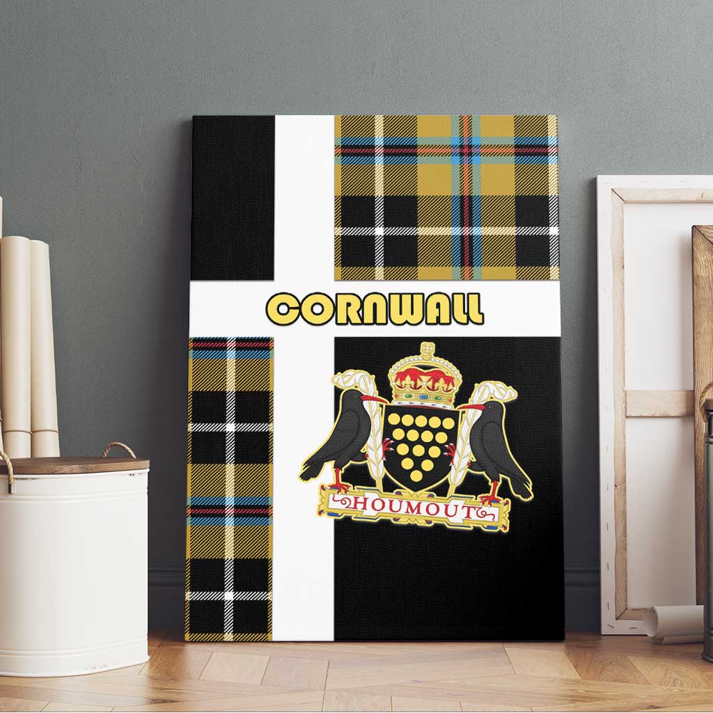 Cornwall Canvas Wall Art Coat Of Arms - Cornish Tartan - Wonder Print Shop