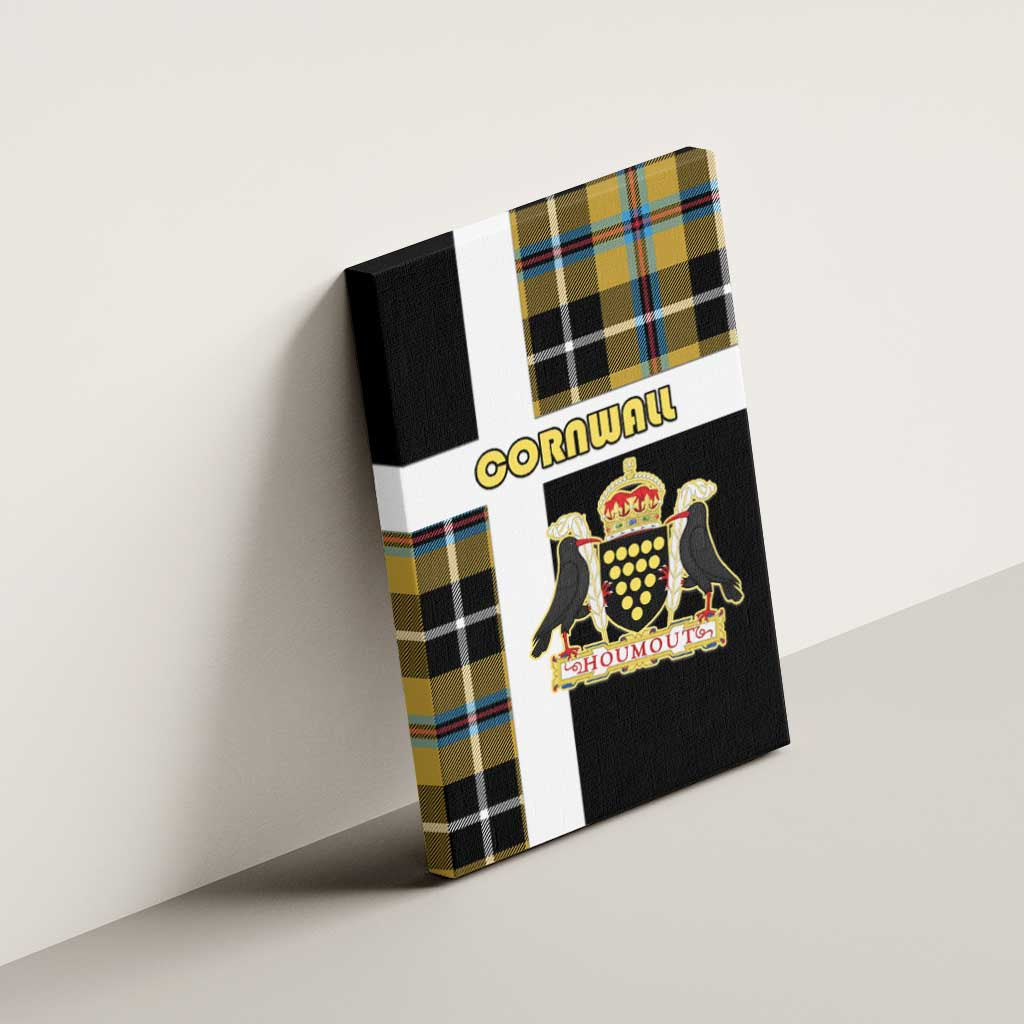Cornwall Canvas Wall Art Coat Of Arms - Cornish Tartan - Wonder Print Shop