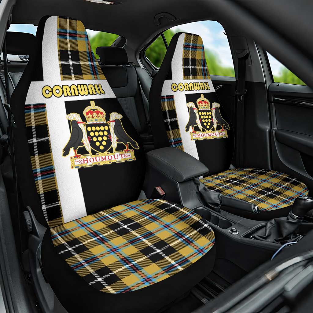 Cornwall Car Seat Cover Coat Of Arms - Cornish Tartan - Wonder Print Shop