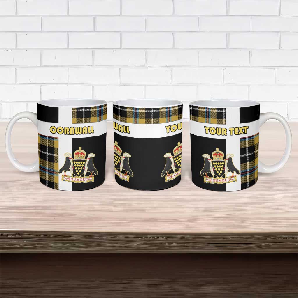 Personalized Cornwall Ceramic Mug Coat Of Arms - Cornish Tartan - Wonder Print Shop