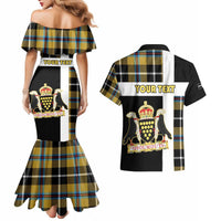 Personalized Cornwall Couples Matching Mermaid Dress and Hawaiian Shirt Coat Of Arms - Cornish Tartan - Wonder Print Shop
