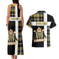 Personalized Cornwall Couples Matching Tank Maxi Dress and Hawaiian Shirt Coat Of Arms - Cornish Tartan - Wonder Print Shop