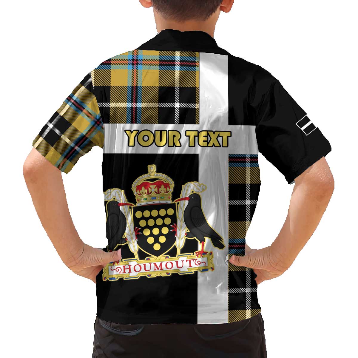 Personalized Cornwall Family Matching Off The Shoulder Long Sleeve Dress and Hawaiian Shirt Coat Of Arms - Cornish Tartan - Wonder Print Shop